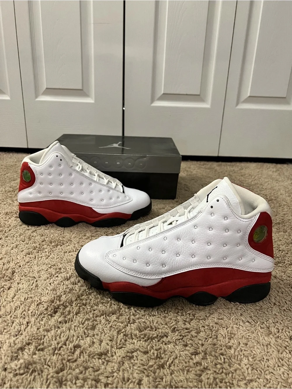 Nike Kids' Air Jordan 12 Retro Sneakers in White/Grey/Red